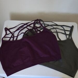 Zenana Outfitters Purple and Green Bralette